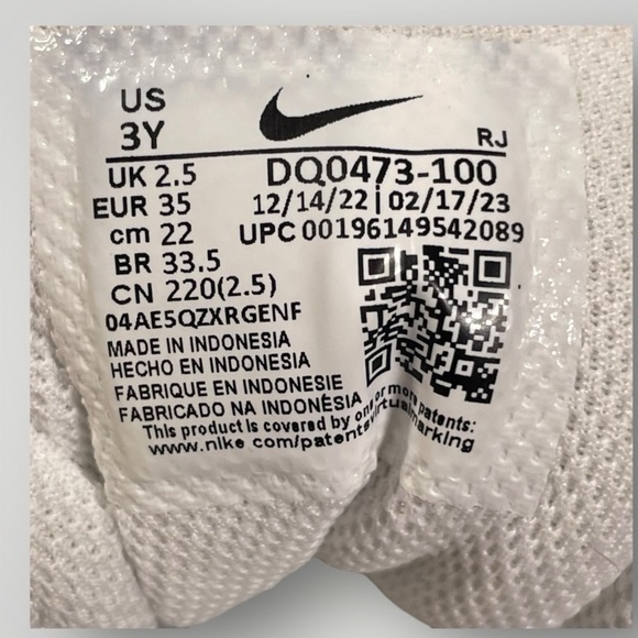 Girls Nike Court Borough Low size 3Y - Picture 7 of 8